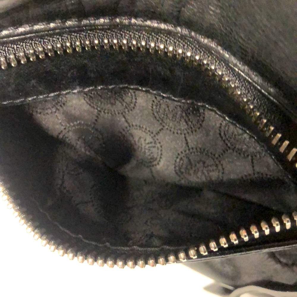 MICHAEL KORS Black Leather Buckle Accents Slim Crossbody Bag silver hardware - Picture 13 of 16